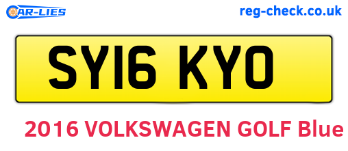 SY16KYO are the vehicle registration plates.