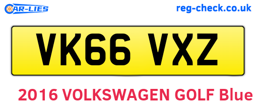 VK66VXZ are the vehicle registration plates.
