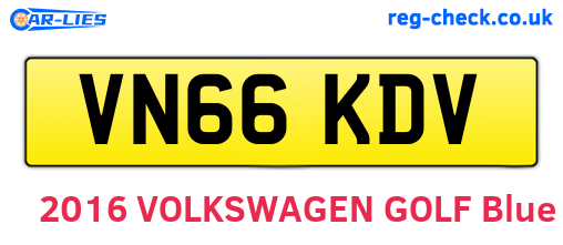 VN66KDV are the vehicle registration plates.