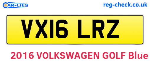 VX16LRZ are the vehicle registration plates.