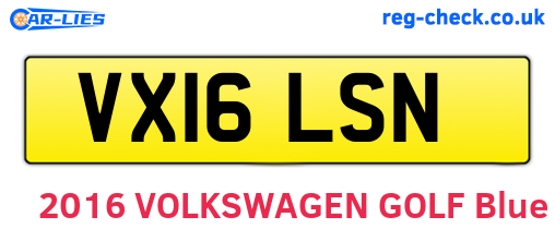 VX16LSN are the vehicle registration plates.