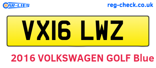 VX16LWZ are the vehicle registration plates.