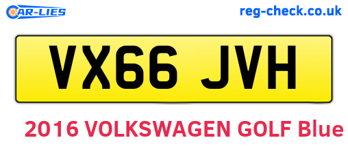 VX66JVH are the vehicle registration plates.