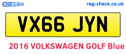 VX66JYN are the vehicle registration plates.