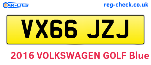 VX66JZJ are the vehicle registration plates.