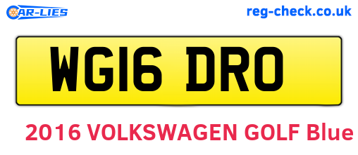 WG16DRO are the vehicle registration plates.