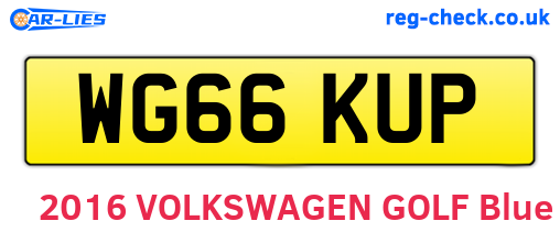 WG66KUP are the vehicle registration plates.