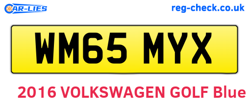 WM65MYX are the vehicle registration plates.