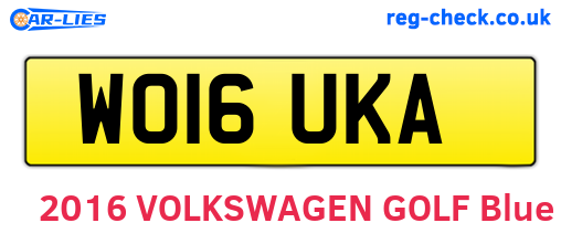 WO16UKA are the vehicle registration plates.