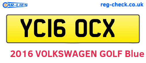 YC16OCX are the vehicle registration plates.