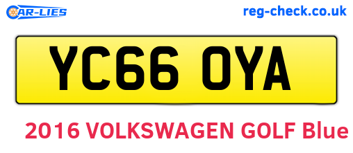 YC66OYA are the vehicle registration plates.