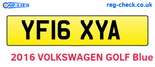 YF16XYA are the vehicle registration plates.