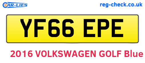 YF66EPE are the vehicle registration plates.