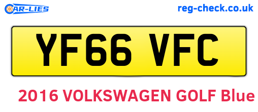 YF66VFC are the vehicle registration plates.