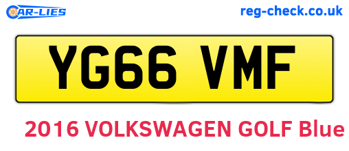 YG66VMF are the vehicle registration plates.