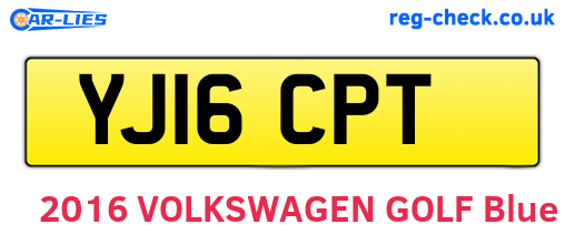 YJ16CPT are the vehicle registration plates.