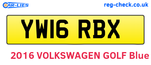 YW16RBX are the vehicle registration plates.
