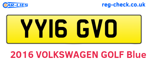 YY16GVO are the vehicle registration plates.