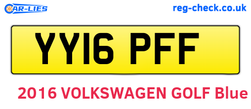 YY16PFF are the vehicle registration plates.