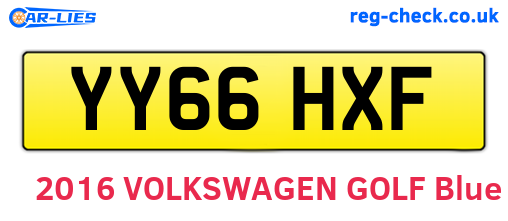YY66HXF are the vehicle registration plates.