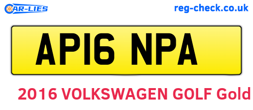 AP16NPA are the vehicle registration plates.