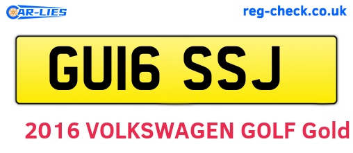GU16SSJ are the vehicle registration plates.