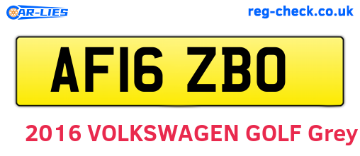 AF16ZBO are the vehicle registration plates.