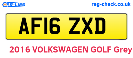 AF16ZXD are the vehicle registration plates.