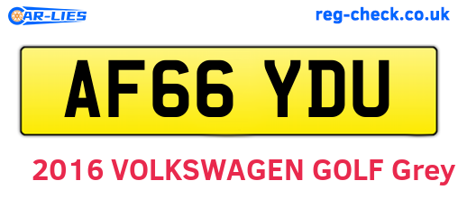 AF66YDU are the vehicle registration plates.