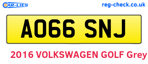 AO66SNJ are the vehicle registration plates.