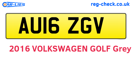AU16ZGV are the vehicle registration plates.