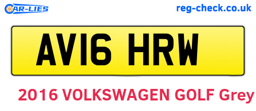 AV16HRW are the vehicle registration plates.