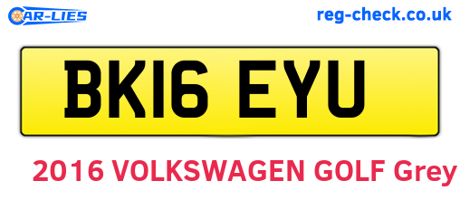 BK16EYU are the vehicle registration plates.