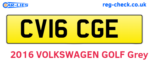 CV16CGE are the vehicle registration plates.