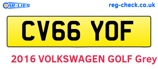 CV66YOF are the vehicle registration plates.