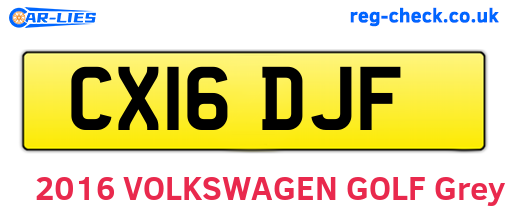 CX16DJF are the vehicle registration plates.
