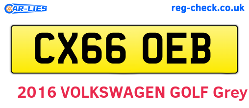 CX66OEB are the vehicle registration plates.