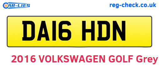 DA16HDN are the vehicle registration plates.