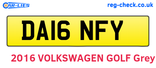 DA16NFY are the vehicle registration plates.
