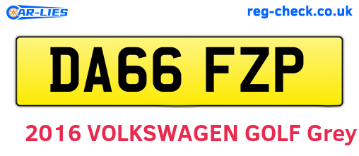 DA66FZP are the vehicle registration plates.