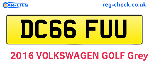 DC66FUU are the vehicle registration plates.