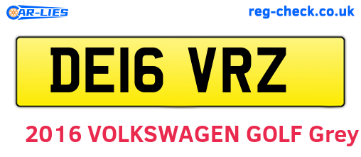 DE16VRZ are the vehicle registration plates.