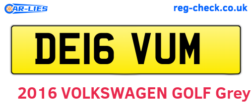 DE16VUM are the vehicle registration plates.