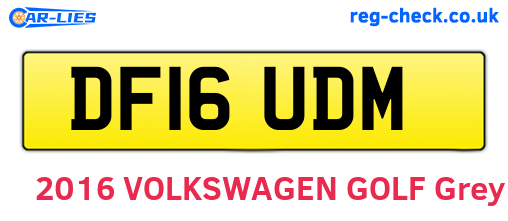 DF16UDM are the vehicle registration plates.