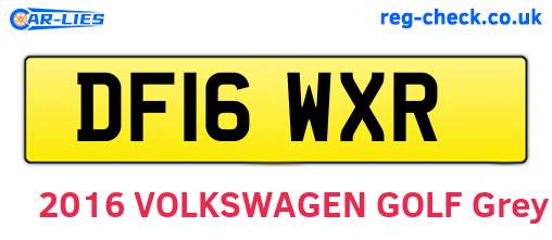 DF16WXR are the vehicle registration plates.