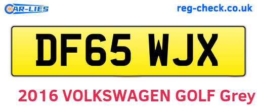 DF65WJX are the vehicle registration plates.