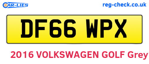 DF66WPX are the vehicle registration plates.