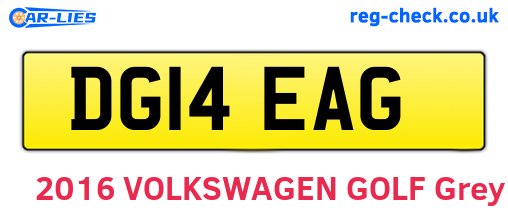 DG14EAG are the vehicle registration plates.