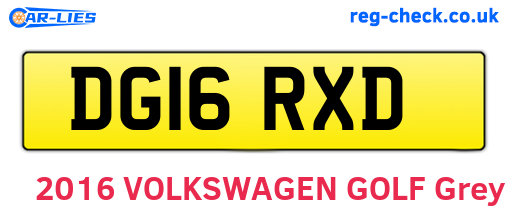 DG16RXD are the vehicle registration plates.