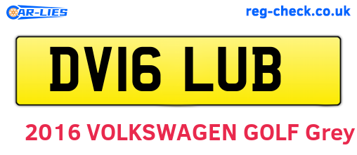 DV16LUB are the vehicle registration plates.